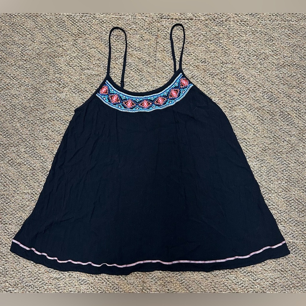 Mossimo Supply Co. Black Top with Blue and Pink Accents